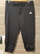 Adidas Women Black 100% Polyester Belt Loop Aeroready Softball Capri Pant Size M - £9.56 GBP