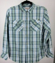 LUCKY BRAND Boys Large 100% Cotton Long Sleeve Plaids &amp; Checks Multi-Color Shirt - £7.98 GBP