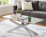 Rectangular Modern Coffee Table In Silver, Measuring 47.3&quot; L By 23.06&quot; W By - $167.95