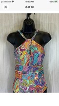 Bleu Rod Beattie Cutout Twist One Piece Paisley Swimsuits  Size 10 NEW MSRP $125 - $37.37