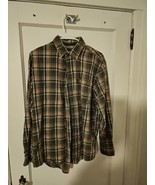 G.H. BASS &amp; CO. men&#39;s button down shirt medium olive green and dark red - $11.22 CAD