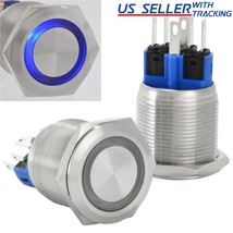 22Mm Latching Push Button Power Switch Stainless Steel W/ Blue Led Water... - $23.99