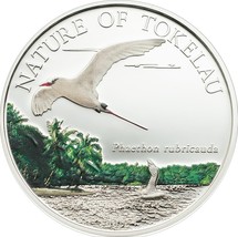 20g Silver Coin 2012 Tokelau $5 Nature Phaeton rubricauda Red-tailed tropicbird - £99.77 GBP