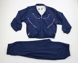 Vintage 90s Streetwear Womens Large Geometric Lined Track Suit Joggers J... - £76.27 GBP