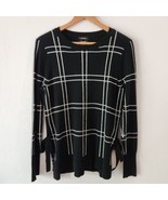 Halogen  100% Cashmere Sweater Large  Black White Window Pane RN#58665 - $30.08 CAD