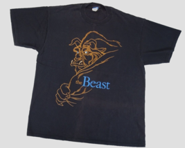 VTG 90s Disney Blue Tag Beauty and the Beast Big Face Movie Promo T Shirt 2XL - £44.62 GBP