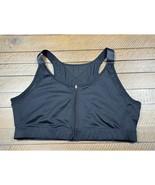 Copperfit Racerback Zip-Front Black Sports Bra - Women&#39;s 2XL - $16.83