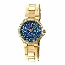 NEW Boum BM2301 Womens CACHET Blue-Green Glitter Confetti Gold Link Party Watch - £43.49 GBP