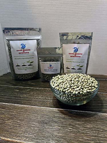 COOL BEANS n SPROUTS" Brand, Green Pea Seeds for Sprouting Microgreens, 12 ounc