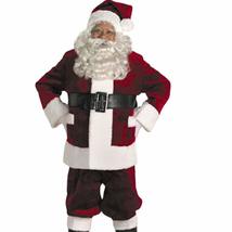Burgundy Deluxe Plush Outside Pockets Santa Suit Jacket Size 42-48 Halco Claus # - £183.84 GBP