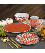Simpatico 16 Piece Dinnerware Set in Tiger Orange - $125.68