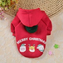 Pet Christmas Clothes Winter Warm Soft Fleece Dog Sweater With Pompon Pet Clothi - £50.13 GBP