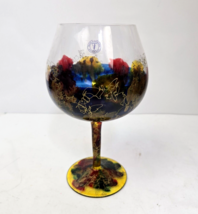 Wine Art Glass Curtea Sticlarului Handblown Balloon Euroglass Made in Romania - $19.99