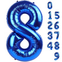 40 Inch Number 8 Balloon, Giant Navy Blue 8 18 28 80 Birthday Balloons F... - $11.99