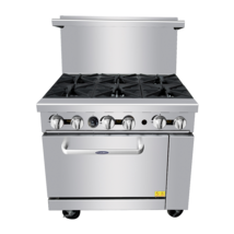 Stove AGR-6B 36&quot; Gas 6 Burner Restaurant Range Full Standard Oven Caster... - £1,578.57 GBP