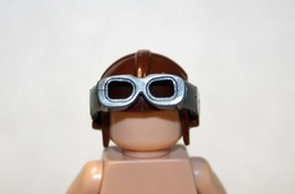 Building Block Pilot cap with goggles WW2 WW1 Minifigure Custom - £1.60 GBP