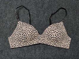 Victoria Secret Bra Women 38B Leopard Print Wire Free Lightly Lined T Shirt - $16.67