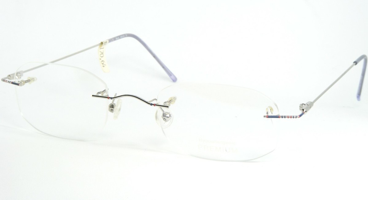 L.E. H014 5 Lunettes Argent / Rouge / Bleu Hypoallergéniques 50-22-140 I... - $76.20
