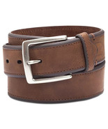 Club Room Men&#39;s Faux Leather Bevel-Edge Casual Belt Brown-38 - £11.25 GBP