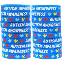 70 Adult 30 Child Autism Awareness Wristbands - Debossed Color Filled Silicone B - £38.67 GBP