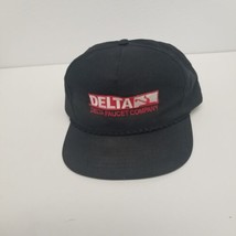 Vintage Delta Faucet Company Black Adjustable Snapback Hat - £15.78 GBP