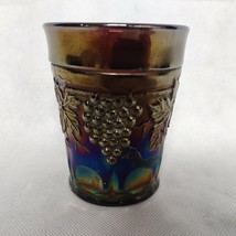 Northwood Carnival Glass Grape and Cable Amethyst Tumbler Glass - $21.95