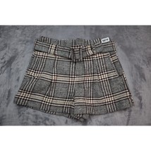 Haute Monde Shorts Womens Medium Beige Brown Plaid Lightweight Athletic ... - £14.32 GBP