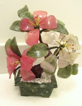Chinese Bonsai Tree Sculpture Jade Glass Oriental Asian Floral  8&quot;X 8&quot; X 3&quot; - £79.05 GBP
