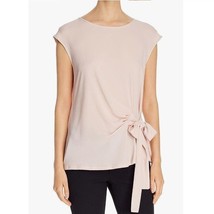 Vince Camuto Womens Small Peach Bellini Pink Short Sleeve Tie Front Top NWT C85 - £27.00 GBP