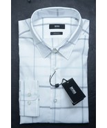 HUGO BOSS Uomo Lukas Regular Bianco Quadri Cotone Casual MAGLIETTA S - $81.21 CAD