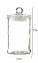 Clear Glass ~ Apothecary Jar w/Lid ~ 3.15&quot; Dia. x 5.9&quot; Tall ~ Storage Ca... - €25,89 EUR