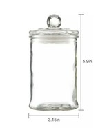 Clear Glass ~ Apothecary Jar w/Lid ~ 3.15&quot; Dia. x 5.9&quot; Tall ~ Storage Ca... - $42.23 CAD