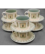 Set (6) Pfaltzgraff Portfolio NATUREWOOD PATTERN Cups/Saucers MADE IN USA - $736.51 MXN