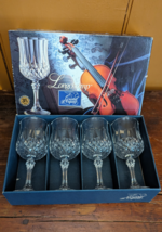 Vintage Cristal D’arques Longchamp Wine Glasses Lot Of 4 W/Box 5-3/4Oz EUC - £15.45 GBP