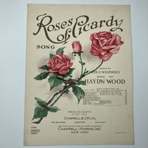 Roses of Picardy Vintage Sheet Music Piano Voice Weatherly Wood 1916 - £8.50 GBP