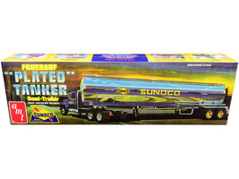 Skill 3 Model Kit Fruehauf Plated Tanker Semi-Trailer &quot;Sunoco&quot; 1/25 Scale Model  - £58.66 GBP