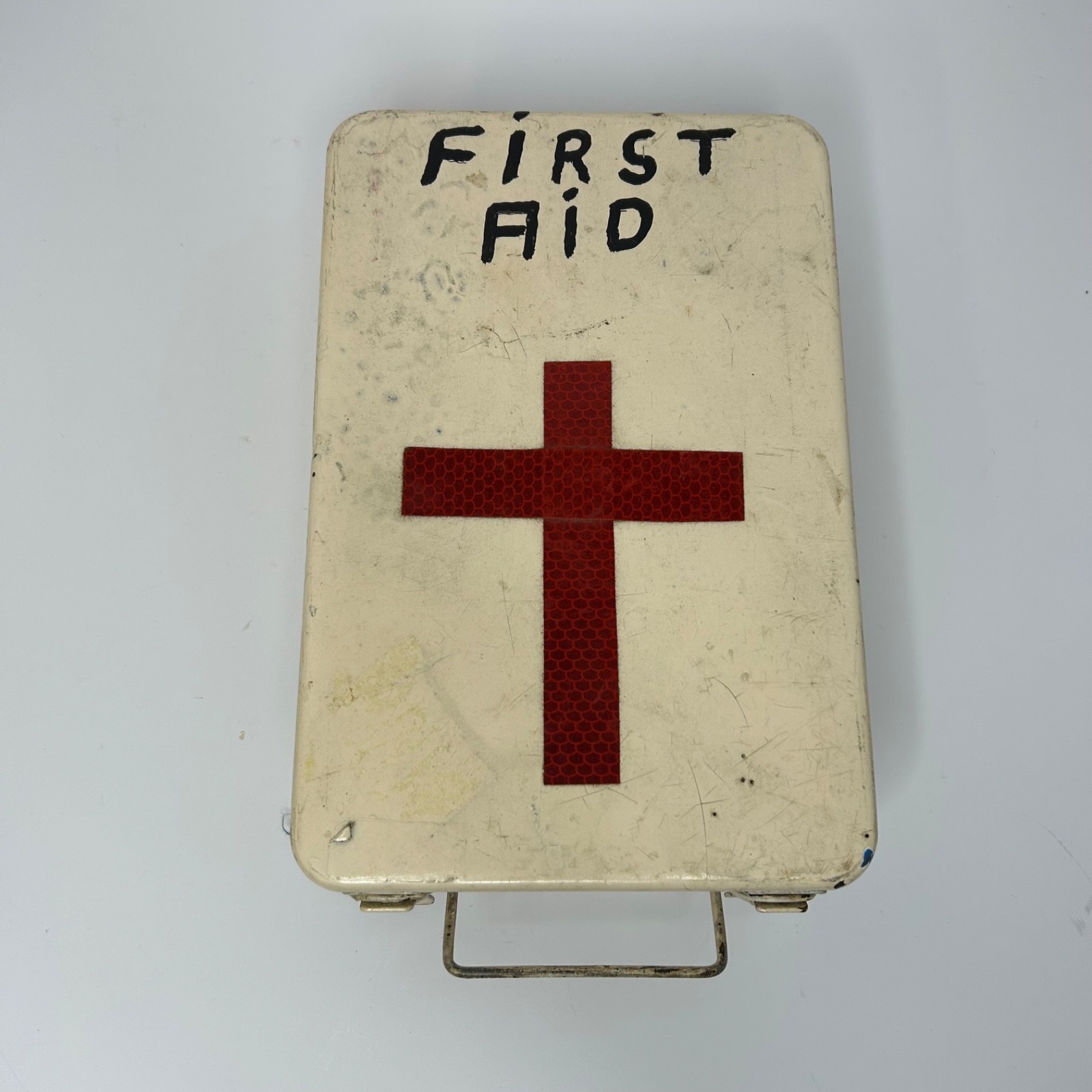 First Aid Metal Wall Mount Cabinet Medical Kit Vintage w/ Supplies - $33.13
