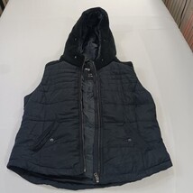 Aeropostale RN#121726 Women's Black Full Zip Vest With Woven Hoodie Size XL image 13