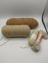Set of 4 Skeins Shades of Tan Medium worsted 4-ply acrylic Unbranded - £14.94 GBP