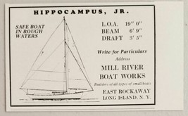 1929 Print Ad Hippocampus Jr. Sailboats Mill River Boat Works Long Islan... - $10.38