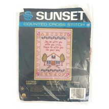 Sunset Counted Cross Stitch Cottage Sampler Kit Cathy Craig Fits 5" By 7" Frame - $13.97