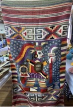 Vintage Peruvian Wool Tapestry Tribal Boho Wall Art Handwoven Aztec Kili... - $79.19