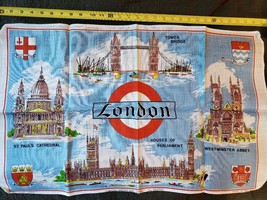 Pure Linen Tea Towel London Crests and Views Made in Ireland ~ FS - £12.54 GBP
