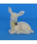 Collectible/Fenton Opalescent White Sitting Deer/Fawn - $36.00