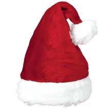 Plush Santa Claus Hat 15&quot; x 11&quot;, Red - £7.76 GBP