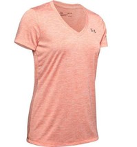 Under Armour Womens Tech Twist V Neck T-Shirt Size Medium Color Peach Pl... - £27.24 GBP