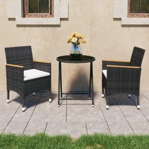vidaXL Black & Cream Bistro Set, Round Table, 2-Person Seating for Small Spaces - $6,543.70 MXN