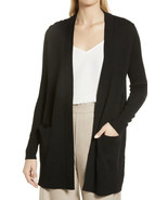 NWOT Nicole Miller Womens Open Front Cardigan Black Size L - £25.87 GBP