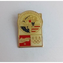 Vintage United States Gymnastics Federation USA Olympics Coca-Cola Lapel Hat Pin - £9.48 GBP