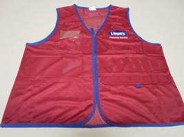 Lowes USA Red Mesh Customer Service Employee Uniform Vest Size XL - $45.00